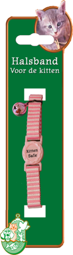 Kitten halsband streep roze