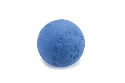 Beeztees rubber bal+pieper blauw 7,5cm