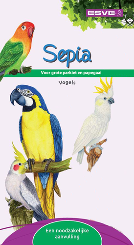 Sepia verpakt voor papegaaien 1st